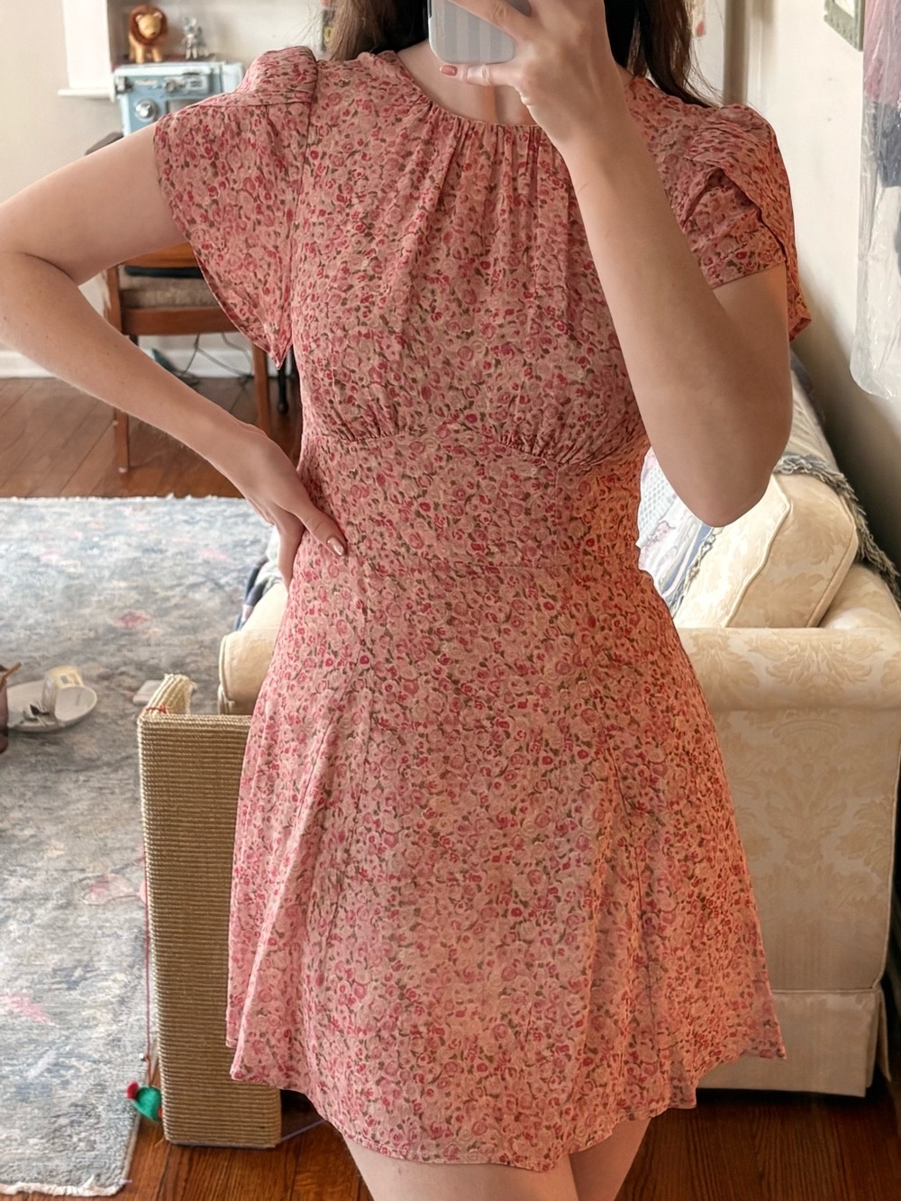 Reformation Lula Pink Floral Mini Dress